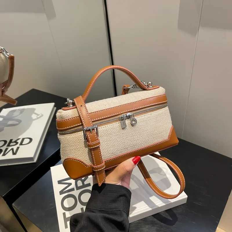 Wens Box Shoe Bags S 2024 New High Quality Canvas Zipper Pahwork Sewing Thread Makeup Bag Fi Horizontal Bag Y241109