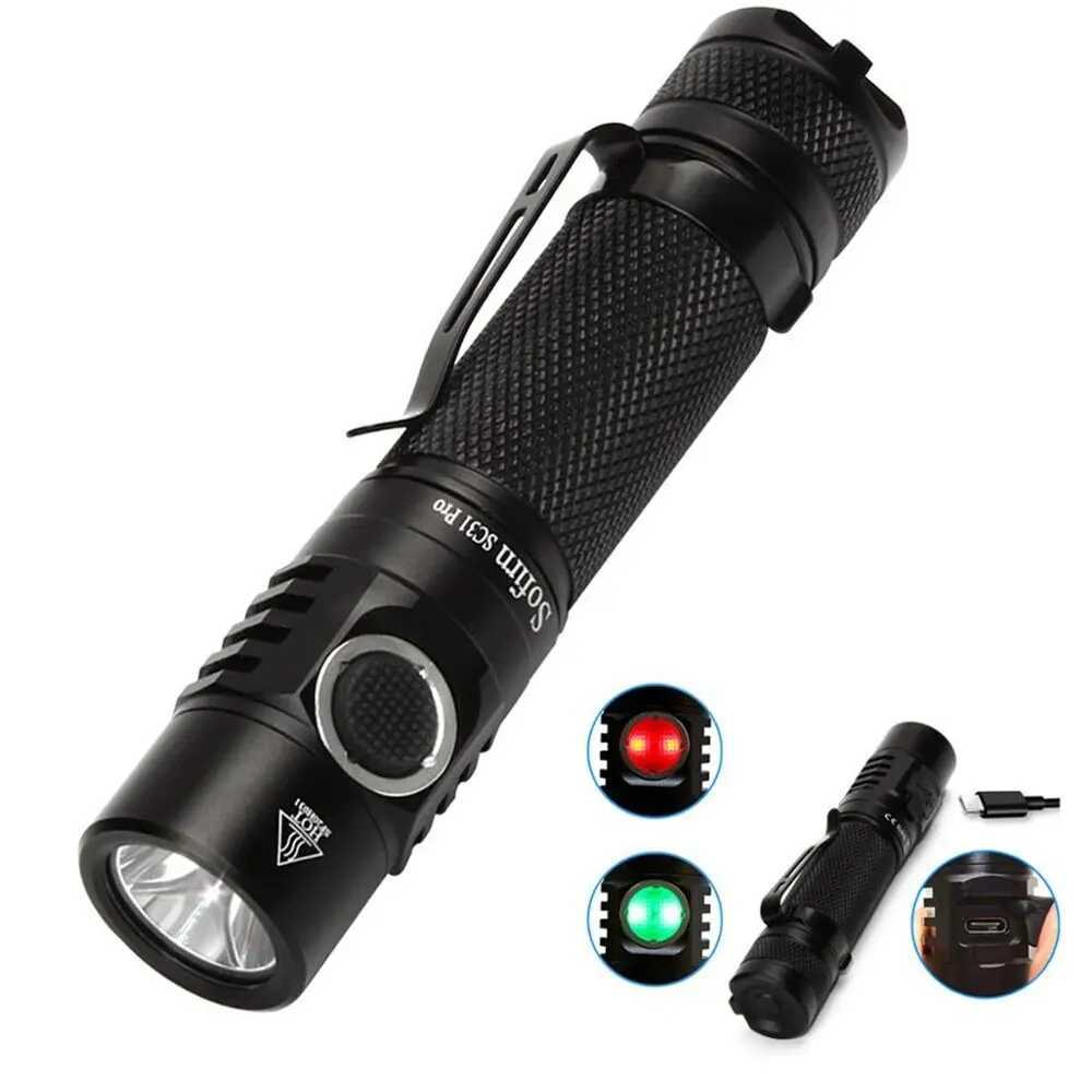 Sofirn SC31 Pro LED Flashlight Power Charging 18650 Flashlight USB C SST40 2000LM Anduril Outdoor Tactical Flashlight X241109