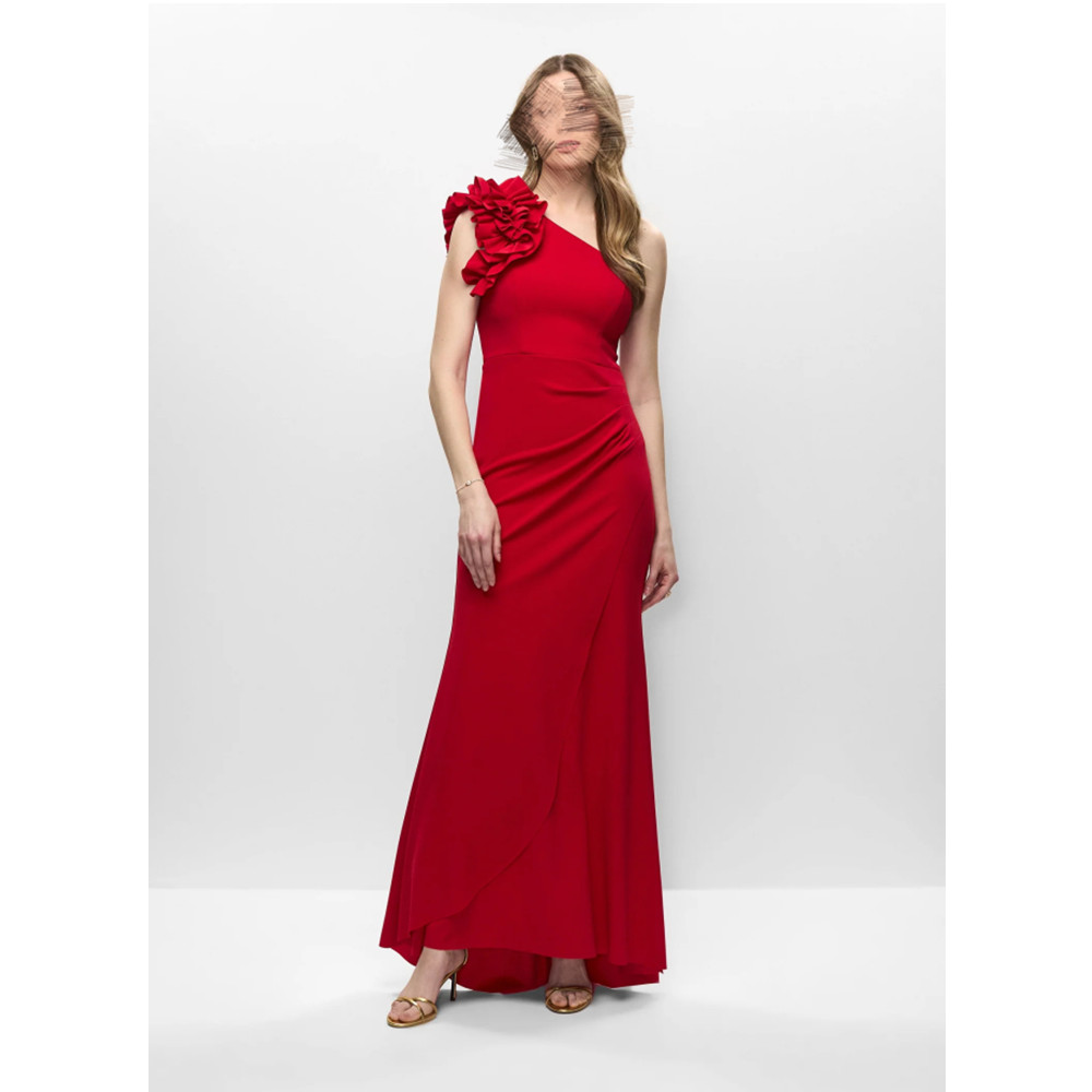 Elegant Party Evening One Shoulder Sexy Red Long Dresses For Formal Ocns 2024 Sleeveless Mermaid Prom Tail Gown Vestidos 6660305
