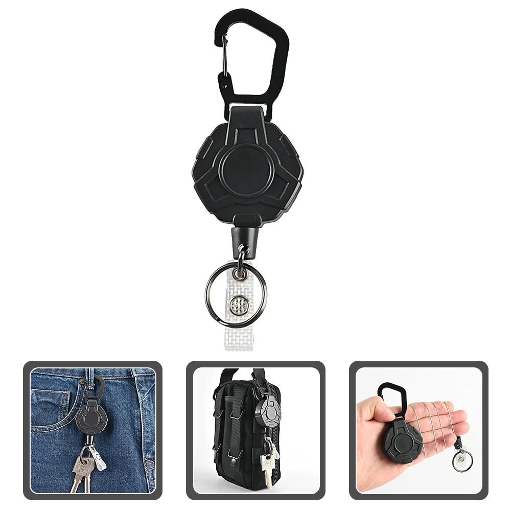 Retractable Keychain Flexible Outdoor Multifunctional Drawstring Buckle Keys Storage Abs Multitool
