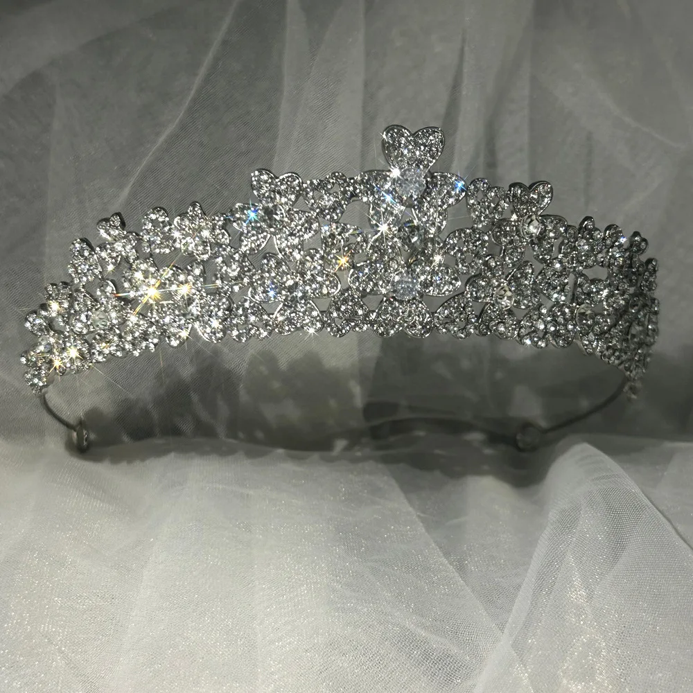 Women CC Wedding Crown Hair Accessories Bridal Headpiece Engagement Hairwear Heart Shape Crystal Tiaras And Crowns ddmysmile Headband Hs29 Smile