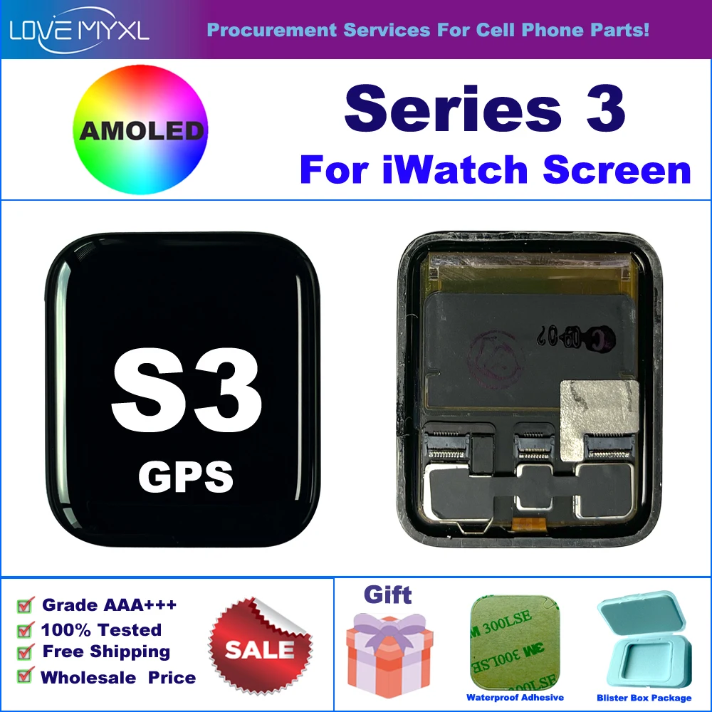 OLED Display For Apple Watch Series 3 LCD Display Touch Screen Digitizer Assembly iWatch S3 42MM 38MM GPS LTE Replacement Parts