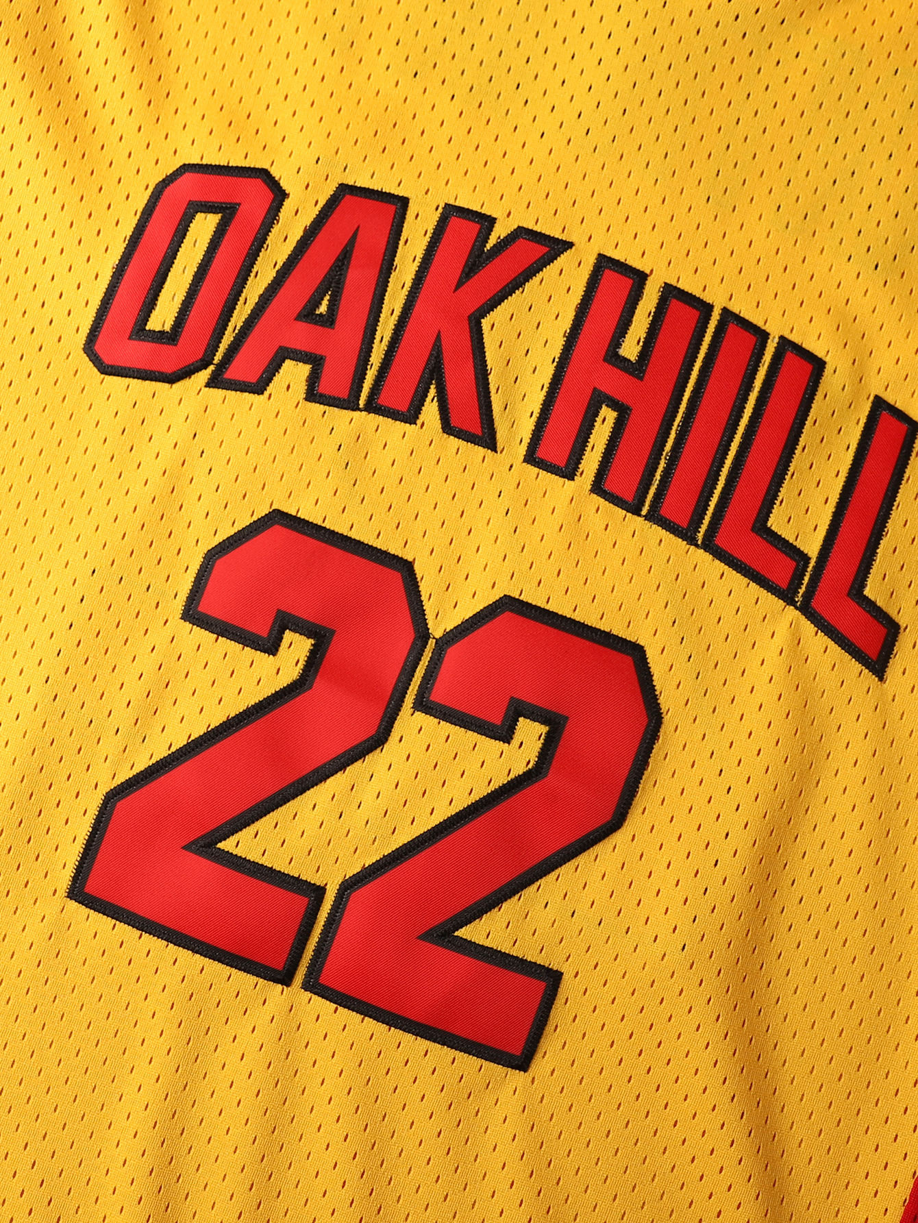 Men's OAK HILL #22 Yellow Basketball Jersey - Breathable Polyester, V-Neck, Embroidered Lettering for Training & Casual Wear Free shipping