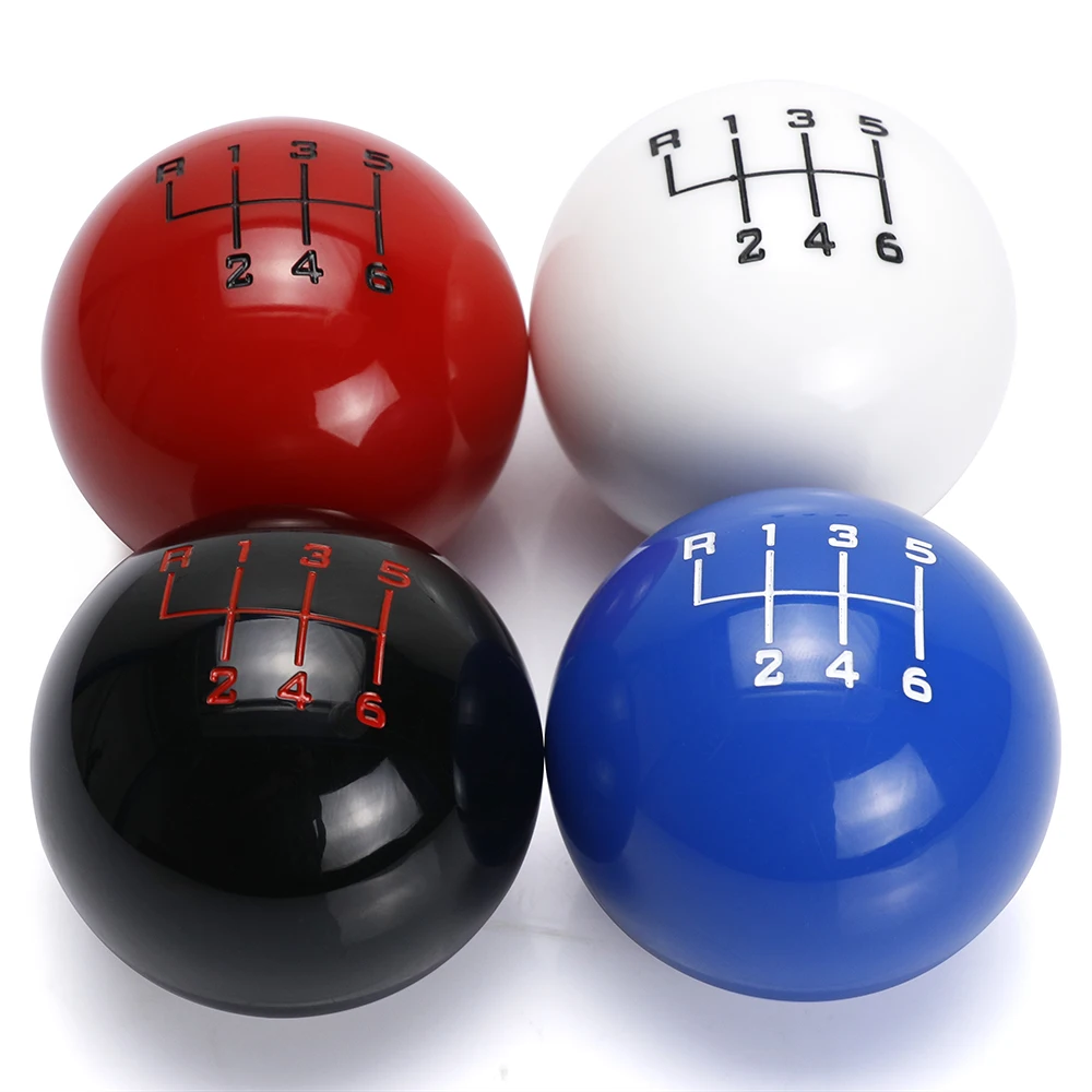 Speed Universal ball 6 shape Acrylic Gear Shift Knob Shifter Lever Head smile