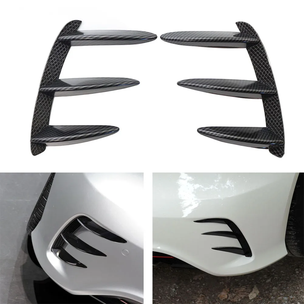 Plastic Car Rear Bumper Side Vent Canards Inserts for Mercedes Benz W176 A200 A250 A260 A45 AMG Left Right Accessories 22*15cm