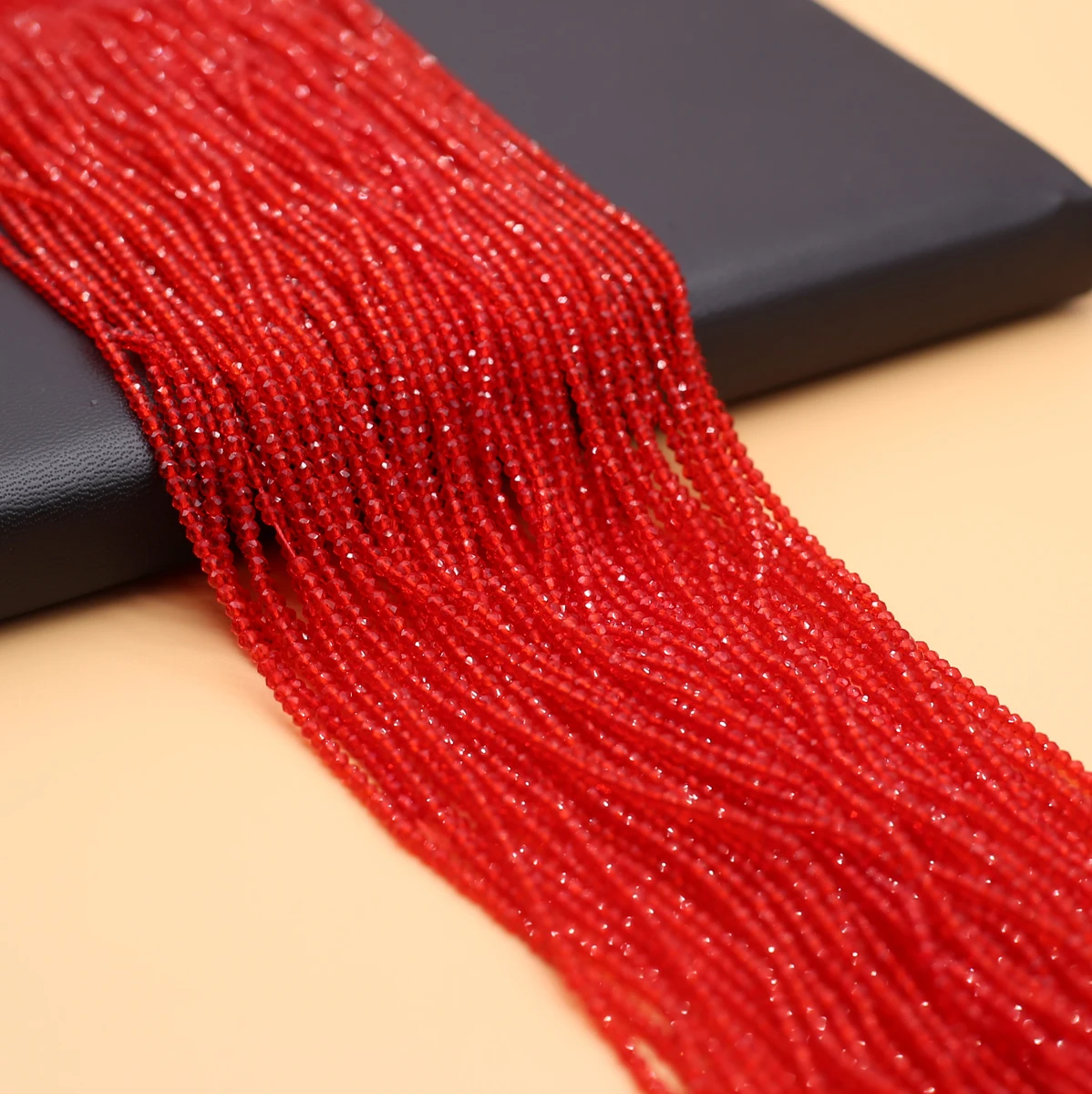 Beads Small Red Round Natural Semi-Precious Stone Spinel for Holiday Gift Jewelry Making Necklace DIY Bracelet 2mm
