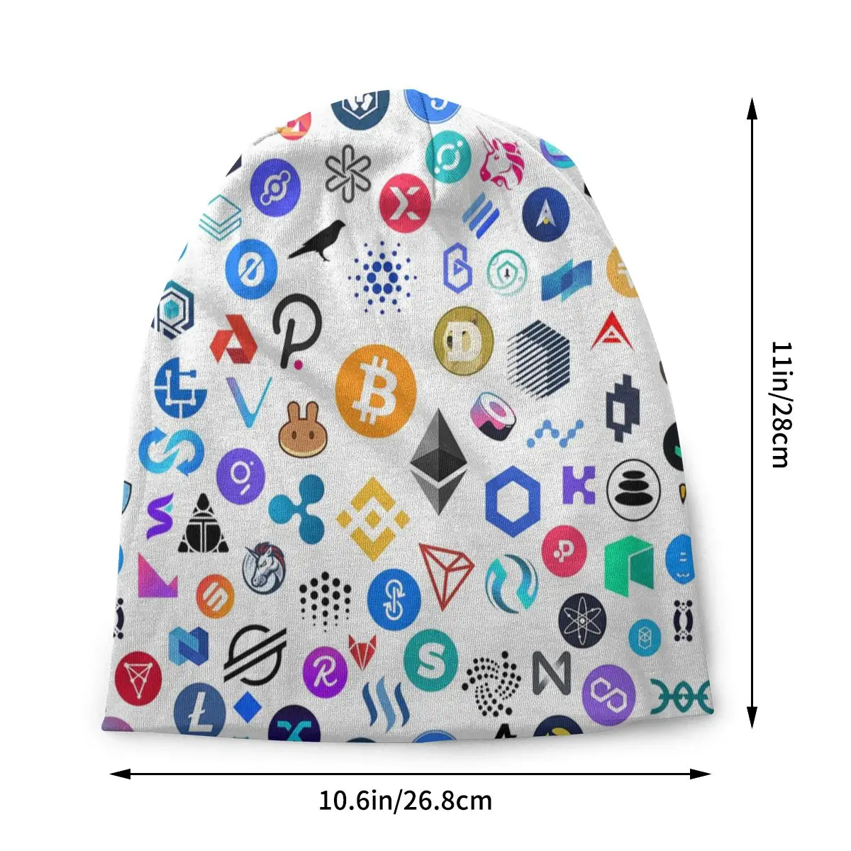 Cryptocurrency Altcoin Blockchain Symbol Beanie Cap Unisex Winter Bonnet Homme Knitting Hats Crypto Ethereum Bitcoin Beanies Cap