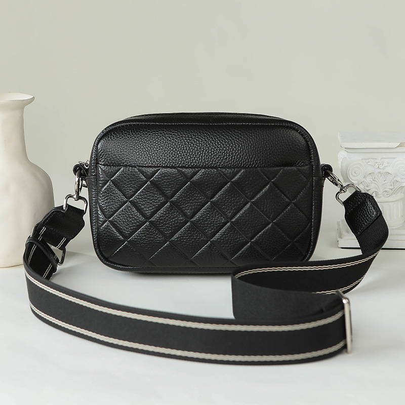 2024 new genuine leather top layer cowhide crossbody women's single shoulder small square bag free shipping
