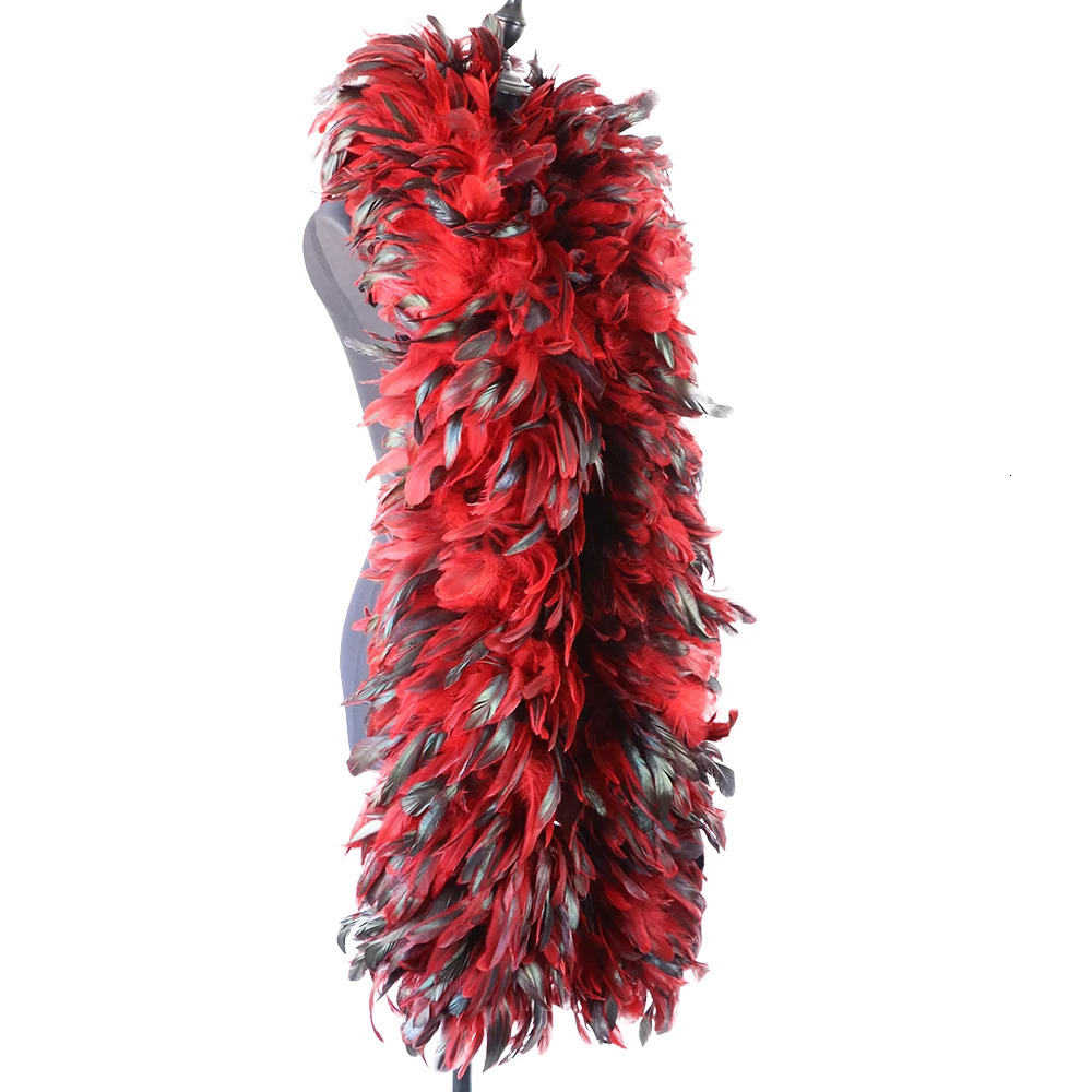 Chicken Boa Feathers Red Dress Decorative Accessories Thick Clothing Carnival Clothing Creative Casual Feathers 241108