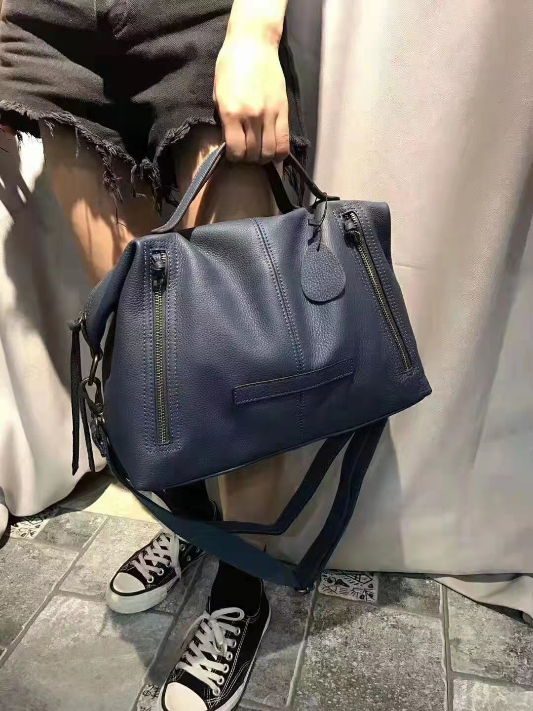Genuine First Layer Leather Women Handbags 2022 New Fashion Bags One Shoulder Large Capacity Casual Messenger Bag Genuine Leather Zipper Style BagVoya
