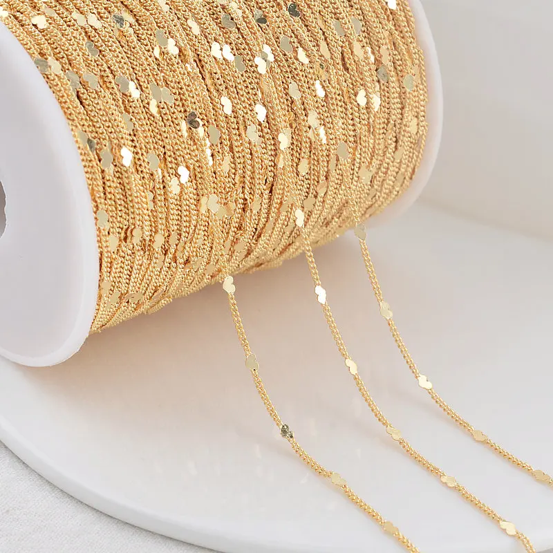14K Gold Meters 2 Color Plated Brass Heart Oval Shape Necklace Chains High Quality Jewelry Accessories smile