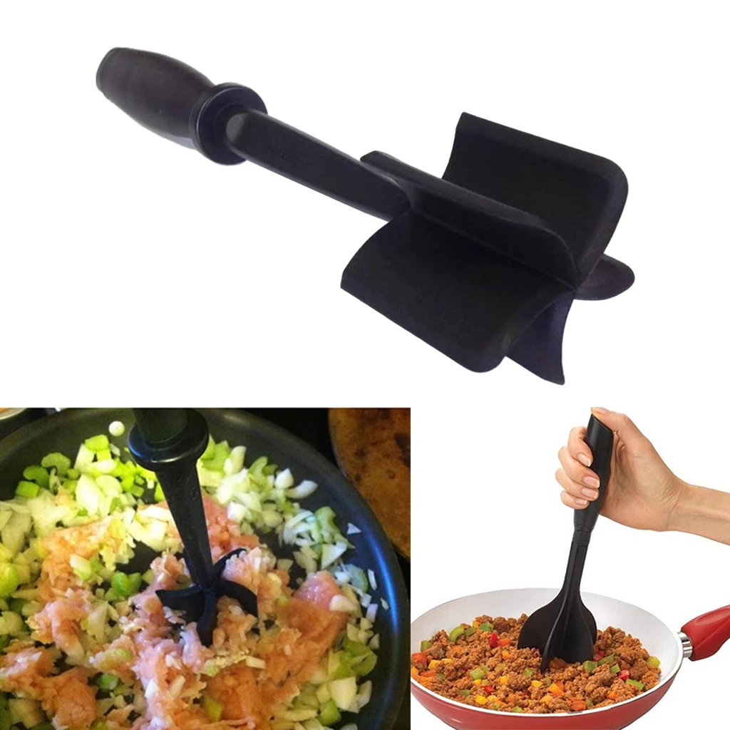 Heat Resistant Masher Smasher For Hamburger Meat Food Utensil Ground Beef Chopper 0711