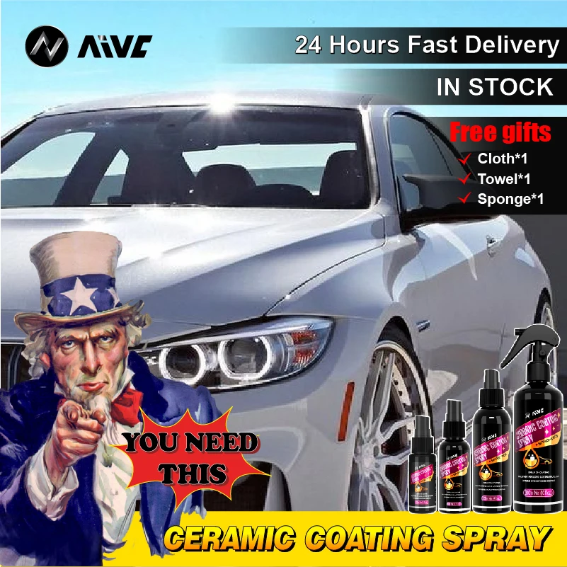 Ceramic Car Coating AIVC Multipurpose Repellent Stainproof Spray Car Scratch Repair Car Polish Nanos Crystal Coatings Paint care