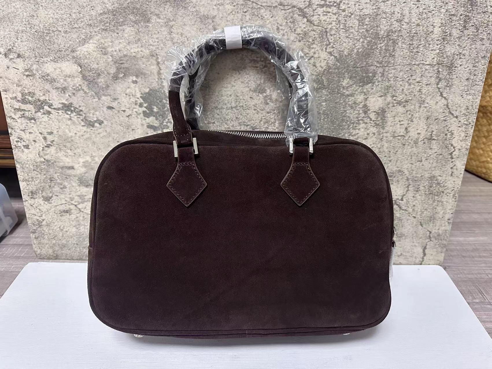 Retro Genuine Leather Woman Bags Bag Pillow Handbag Suede Calfskin Lady Daily Purses Shoulder Casual Tote Suede Zipper Style Check BagVoyage