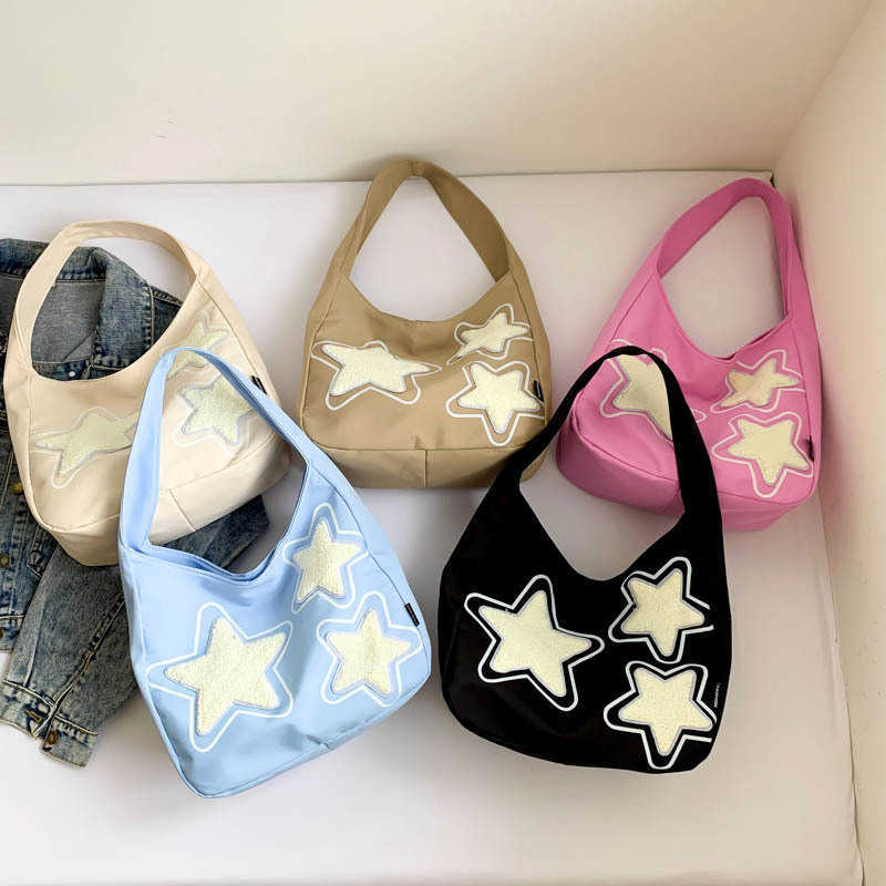 Underarm Bag Canvas Bag Star Shoulder 2024 New Popular Bags Handbags Women Commuting School Wallets