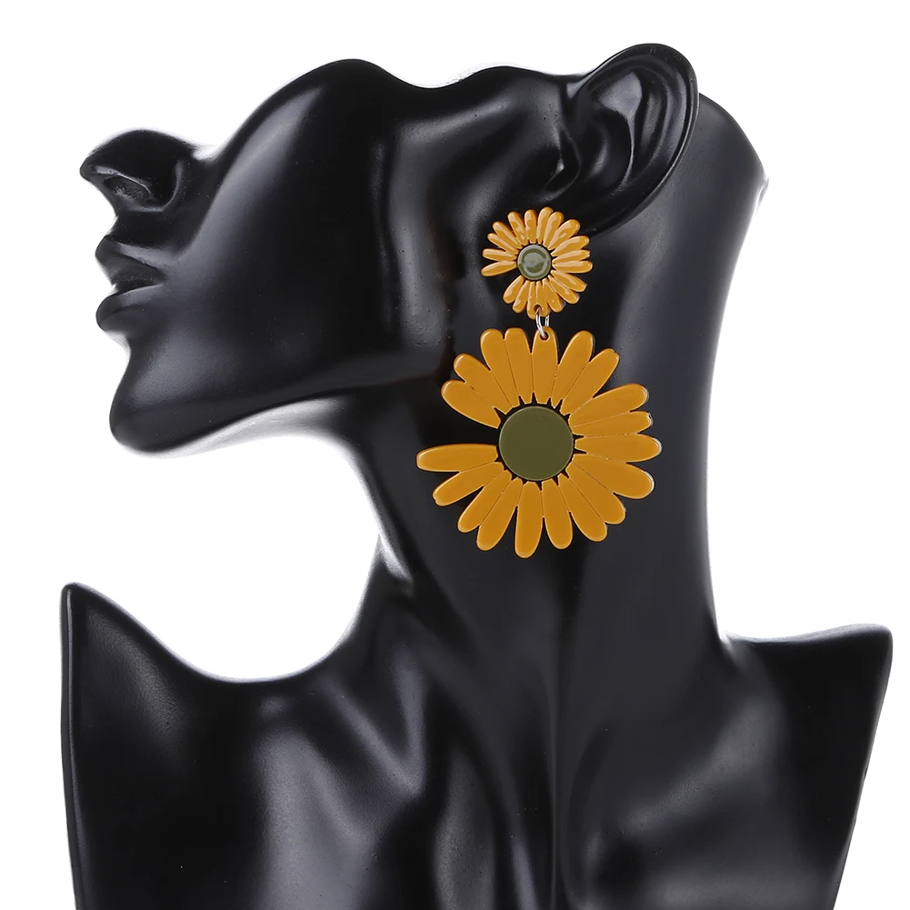 Acrylic Colorful Sweet FishSheep Flowers Drop Earrings for Women Korean Handmade Simple Little Daisy Pendent Earring Jewelry smile