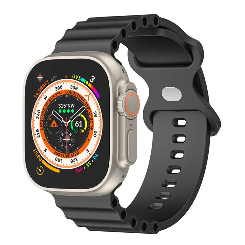 Strap For Apple watch band 44mm 40mm Ultra 2 49mm 45mm 41mm 38mm 44 mm silicone correa bracelet iWatch series 9 8 6 5 4 3 se 7