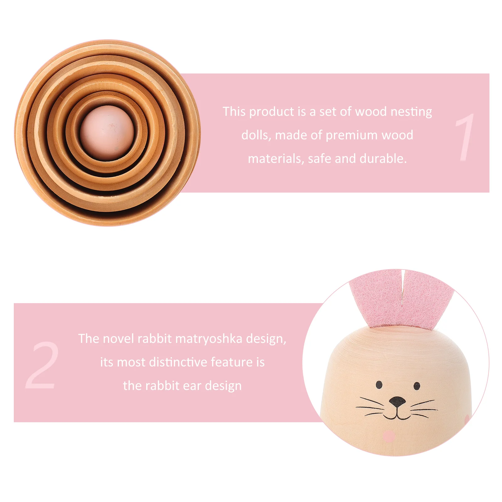 Handmade Wooden Russian Nesting Animals - Creative Five-Layered Traditional Toy for Kids Christmas Gift