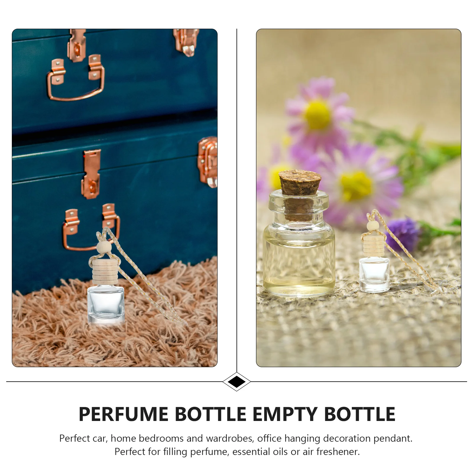 Rear View Mirror Hanging Accessories Car Perfume Bottle Interior Decor Luxury Pendant Perfumes