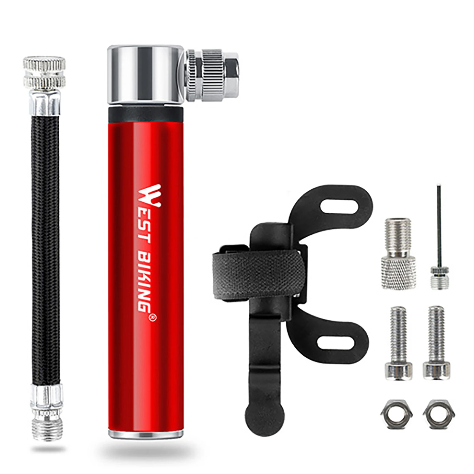 1/2PCS Portable Mini Bike Bicycle Pump Aluminum Alloy Cycling Hand Air Pump Ball Tire Inflator Schrader Presta Valve MTB Road