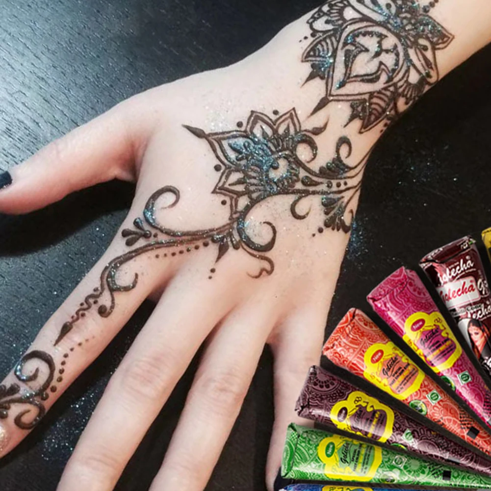 Flash Tattoo Temporary Natural Paste Black Henna Body Paint Arts Disposable Cones ddmysmile Sexy Tattoo Cream Lnks Indian Wedding Fashion Smile