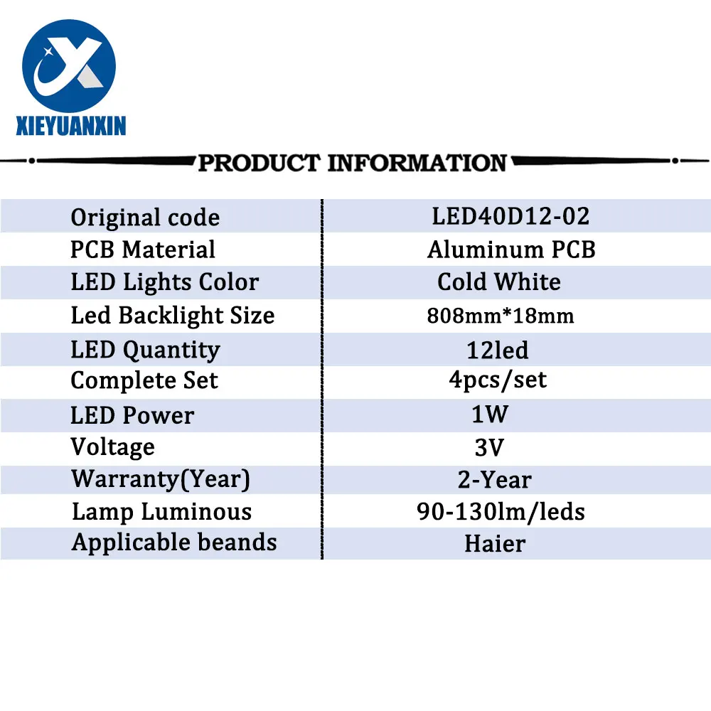 12Lamp 3V Led 1W Backlights Strips For Haier ddmysmile 40Inch Led40d12-02 Backlight Led Tv Part Le40a7100l Le40b510x Le40b3000w Le40a3000 Smile