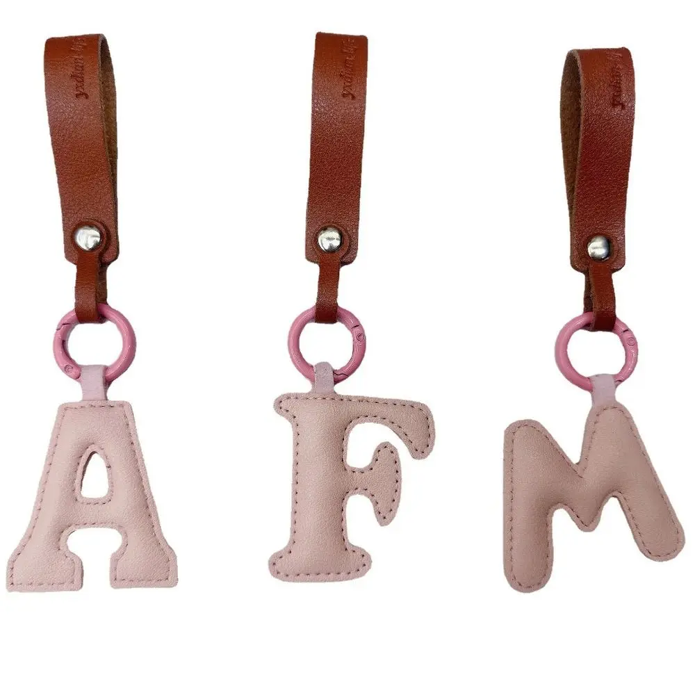 d ec Letter Personality PCS Keychain Creative Unique Alphabet Car Key Buckle Simple Trendy PU Holder