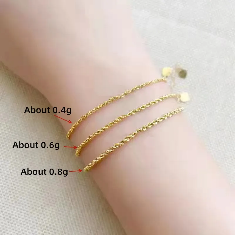 Authentic VITICEN Real Gold Au750 Twisted Chain Bracelet Adjustable Classic Present Exquisite ddmysmile Gift For Woman Fine Jewelry Smile