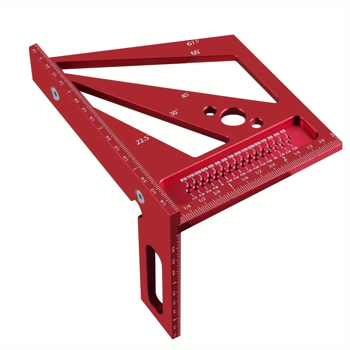 22.5/30/45/60/67.5/90 Degree Aluminum Alloy 2025 Square Ruler Protractor, Multi-Angle 3D new Measuring Ruler, Engineer Carpenter Crafting