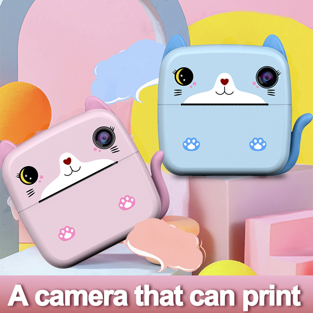 Kids Camera Instant Print Photo HD 1080P Mini Digital Video Camera with Thermal Paper 2.4 Inch IPS Display Educational Toys Gift