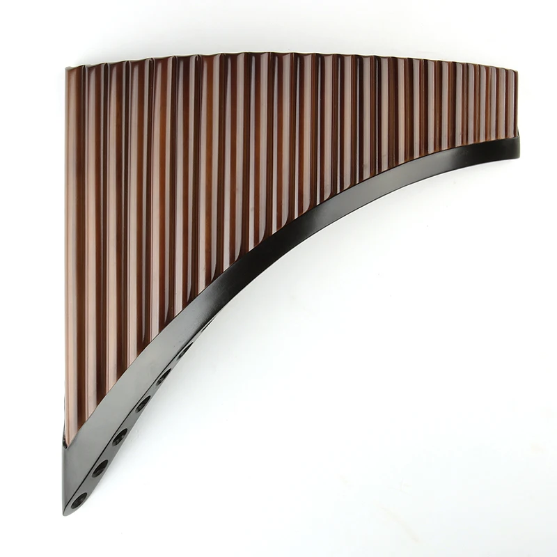 Flute Wood Handmade Bamboo C Key Brown Pan Flute Traditional Russian Woodwind Instrument 25 Pipes smile