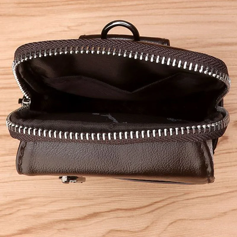 Genuine Quality Leather High Men Hip Bum Belt Purse Fanny Pack Pouch Mini Cell Mobile Phone Pocket Cigarette Case Hook Waist Bag smile