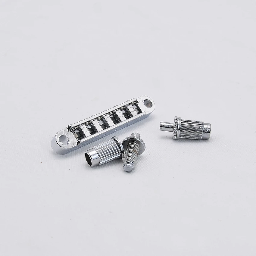 1 Set High Quality Tune-O-Matic Roller Saddle Bridge For LP SG Archtop Jazz Guitar With Ebony Base KR(Origin)