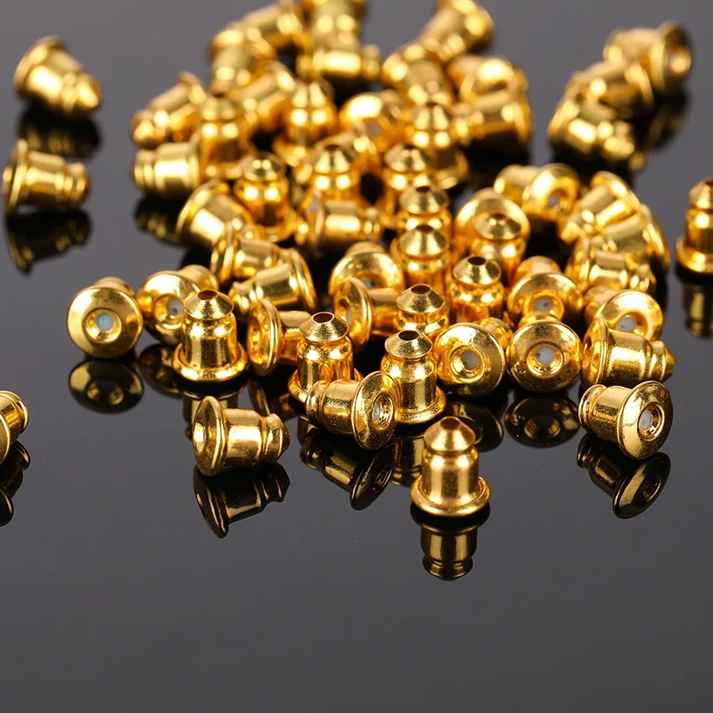 100pcs Rubber Back Silicone Round Earring Back Stoppers for Stud Earrings Earnuts Butterfly Flat Ear Plugs DIY Findings