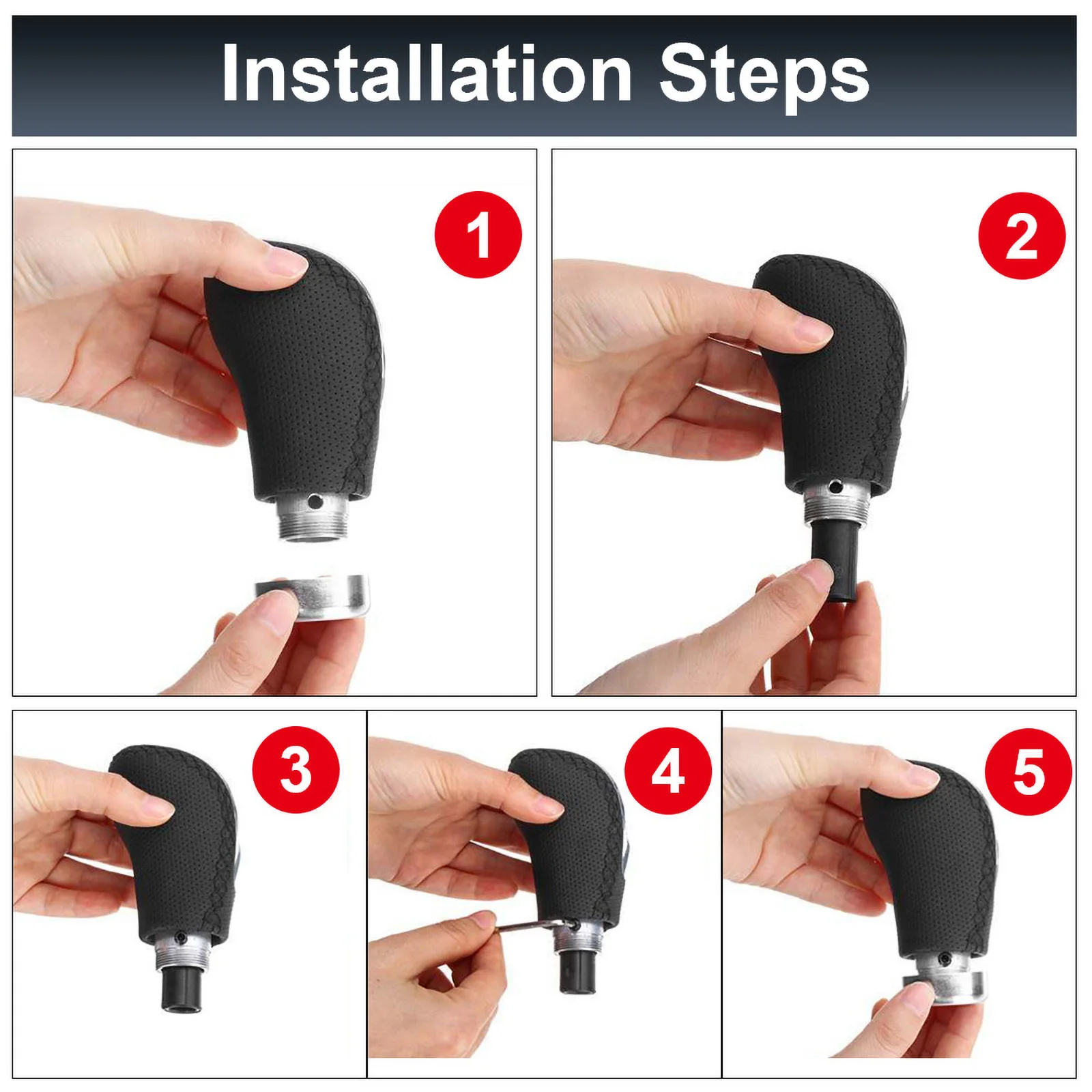 ddmysmile M12 M11 M8 M10 Universal 5/6 Speed Leather Gearshift Replacement Manual Car Gear Stick Shift Knob Gear Shift Knob Smile