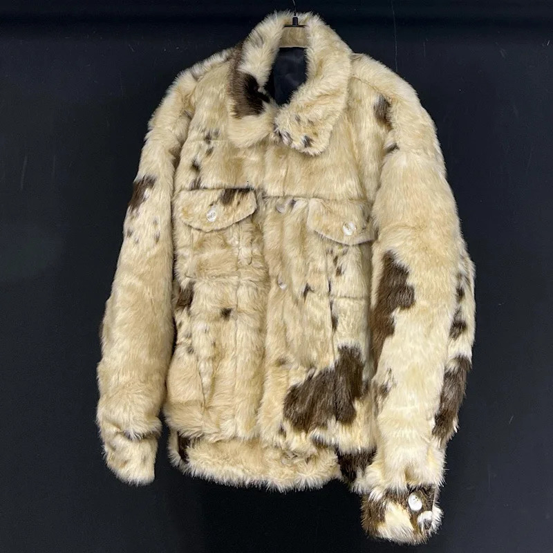 PFHQ Printed Zebra Leopard Pattern Jacket Autumn/Winter Mens Collar Mens Tps Korean Fashion 21Z7221 241108