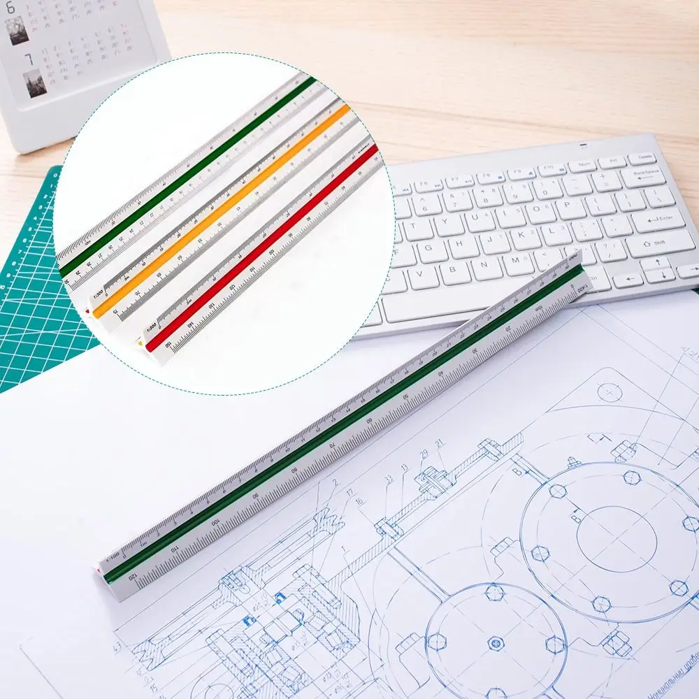 30CM Drafting Tool Design Ruler 2025 Student Triangular Ruler Technical Ruler Architect Engineer new Scale Ruler