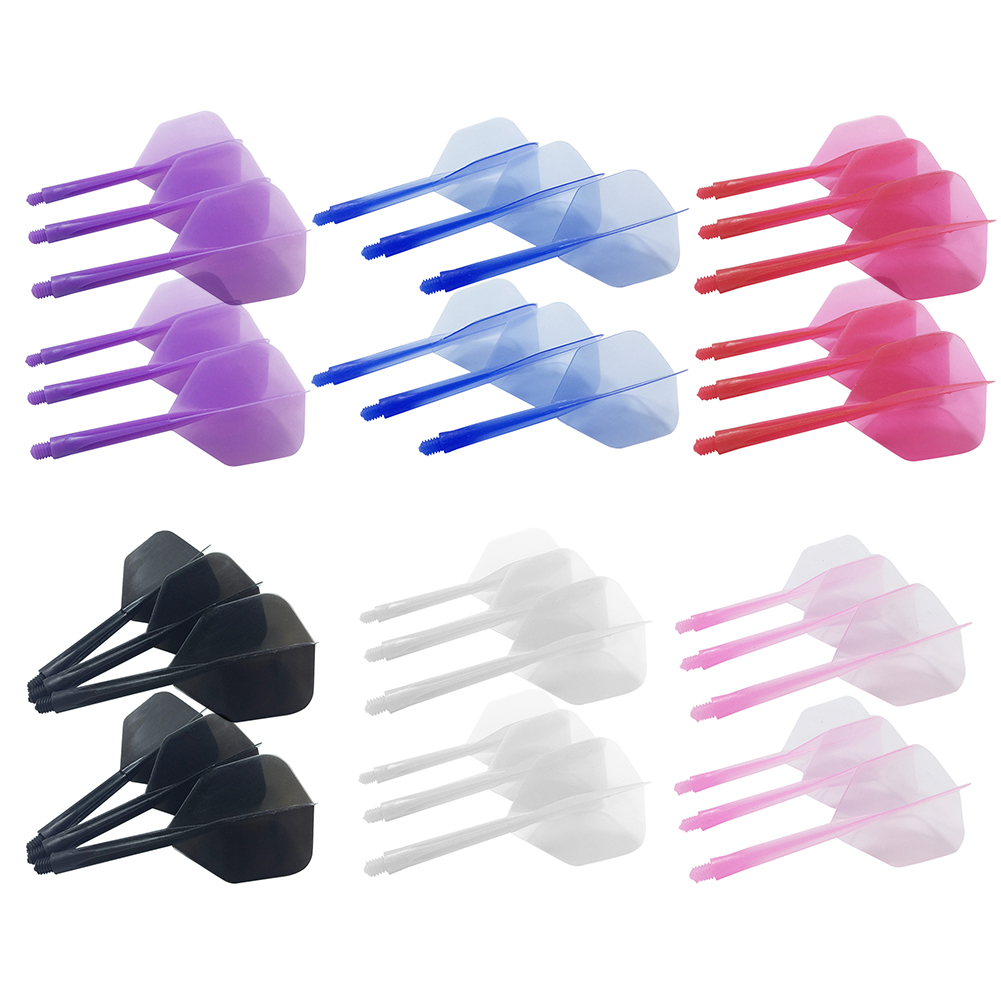 6Pcs Integrated Dart Shaft and Flights Anti-Fall Integrated Dart Flights and Shafts Durable 2BA Screw In-one Dart Flight Plastic