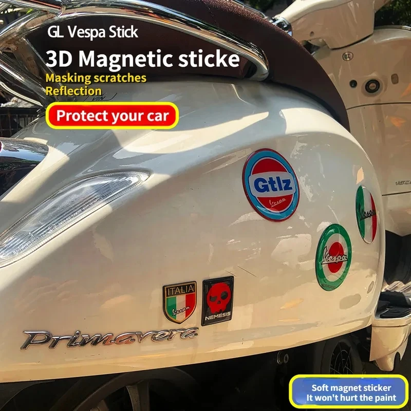 ddmysmile Motorcycle 3D Magnet Reflective Stickers For PIAGGIO Vespa Gts300 Lx125 Lx150 125 150 Ie Sprint Primavera 300 LX LXV Waterproof Smile