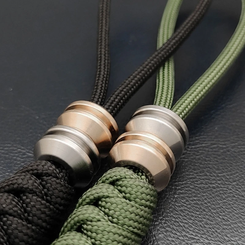 4Pcs Knife Lanyard Brass Knife Bead Parachute Bead Paracord Bead Pendant Beads for Outdoor Lanyard Umbrella Rope Pendant
