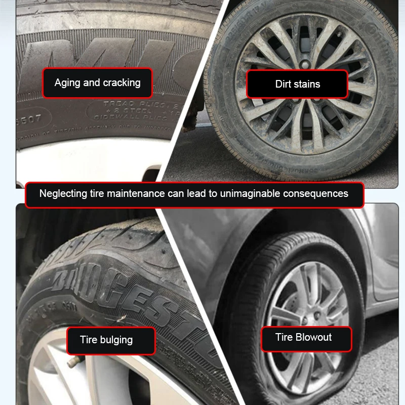 650ml Car Tire Shine Brightener Wheel Type Gloss Spray Tire Polish Sealing Wax Coating Cleaner Car Wash External Accessories