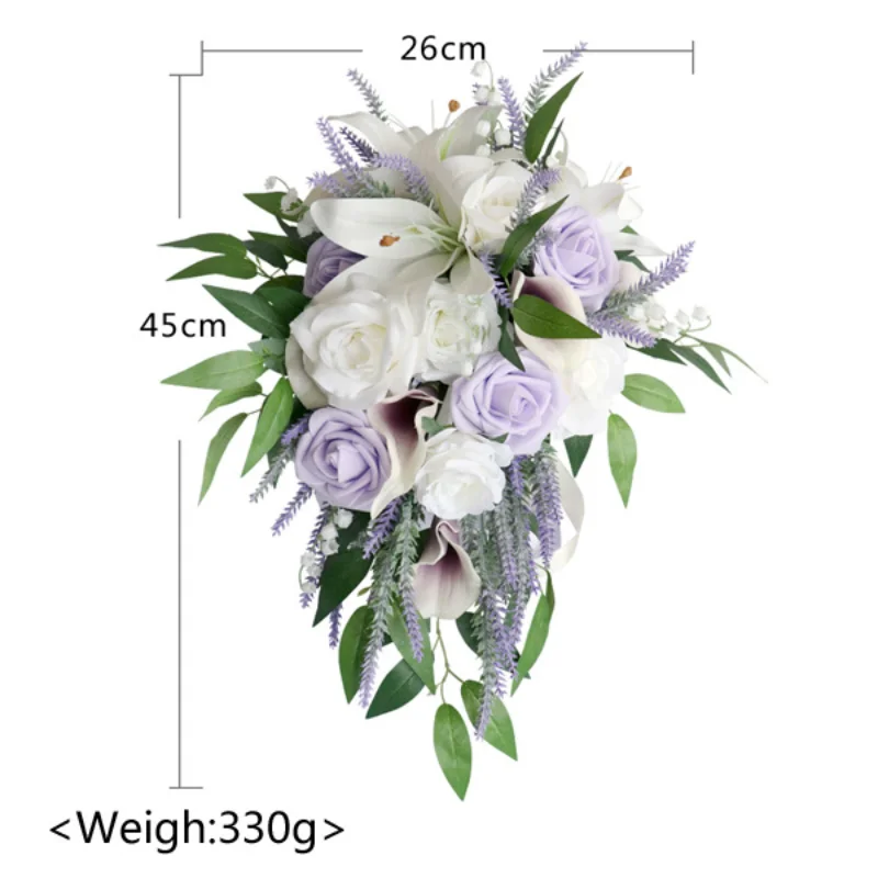 Bouquet Artificial Handmade Wedding Flowers Water Drops Waterfall Bridesmaid Bride Wedding Bouquet Bridal Flowers smile