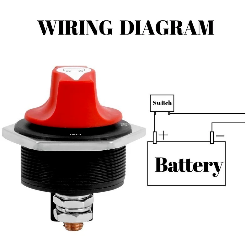 Car Battery Rotary Disconnect Switch Cut Off Isolator Power Disconnector Switch for Motorcycle Truck Marine Boat Yacht RV ATV