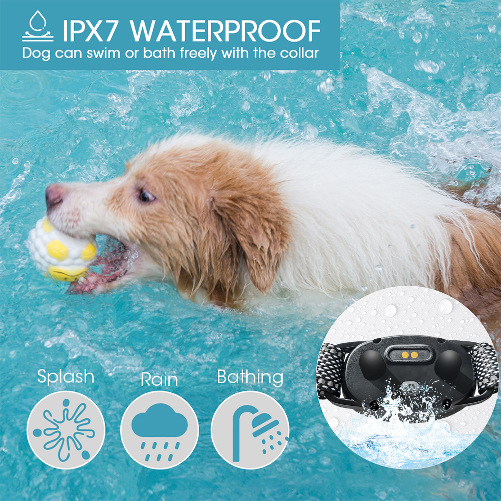 Dog Bark Collar Electric Dog Training Collar Sound Vibration Shock Rechargeable Remote Control Anti Bark Dog Collar Pet Clicker