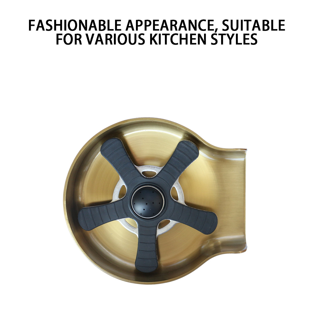 New glass washer home cup cleaning cup washing machine bar cup cleaner stainless steel cup washers gold five leaves