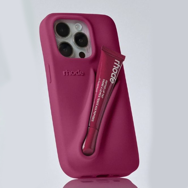 Toast rhode phone case Portable Design Gloss Lipstick Lip Balm 3D Make-Up Phone Case for iPhone 15 14 13 12 Pro Max Holder Cover Silicone Soft