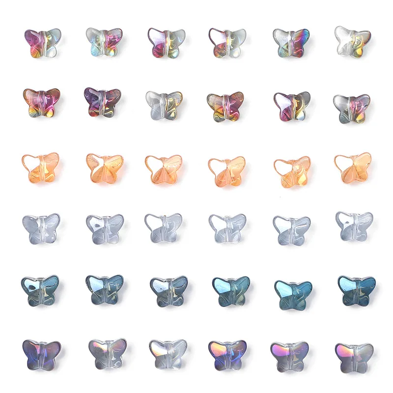 Czech beads 20pcs/lot Crystal AB Color Glass Butterfly Shape Faceted Beads for Jewelry making Necklaces Earrings Best Quality smile