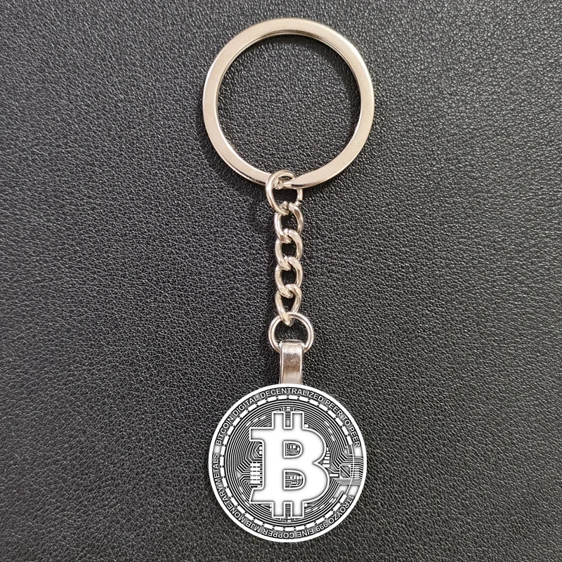 Bitcoin New Keychain Hot Alloy Key Ring Holder Car Bag Key Chain Women And Men ddmysmile Jewelry Gift Smile