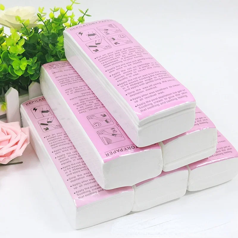 100 Pcs Facial Leg Professional Eyebrow Underarm Hair Removal Epilating new 2025 Wax Strip Paper Non-woven Waxing Strips Body Wax Strips