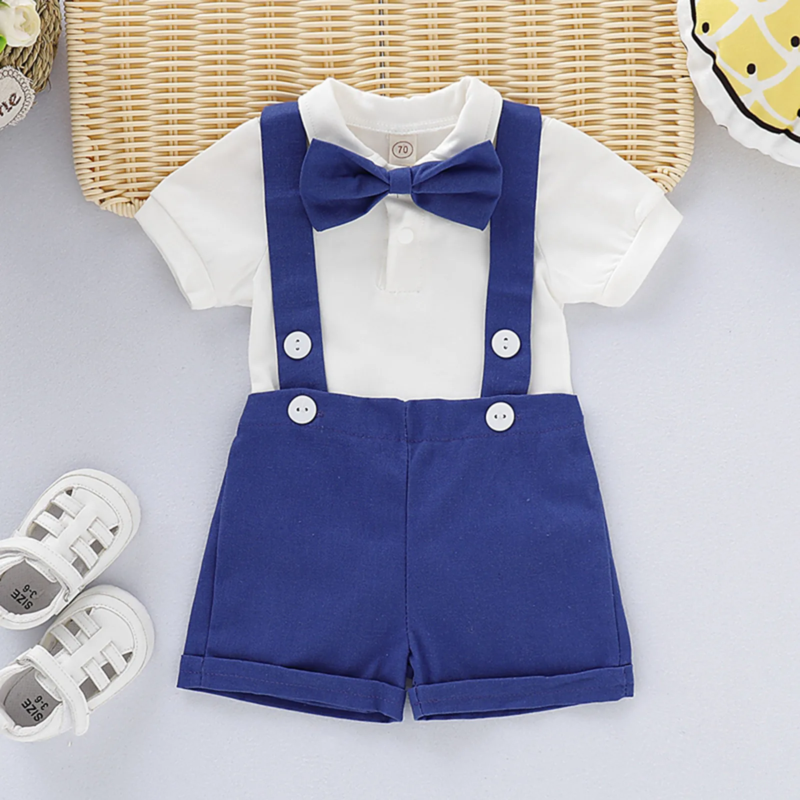 with Boy Suspenders Jeans Baby Solid Infant Suspenders Shorts Set Strap Outfits Boys Gentleman Romper Boys 4t Boys Sweat Suit smile